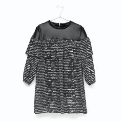 ANDORINE Dot Print Dress / Black