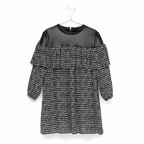 ANDORINE Dot Print Dress / Black