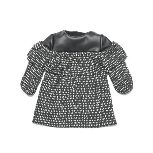ANDORINE BABY Dot Print Dress / Black